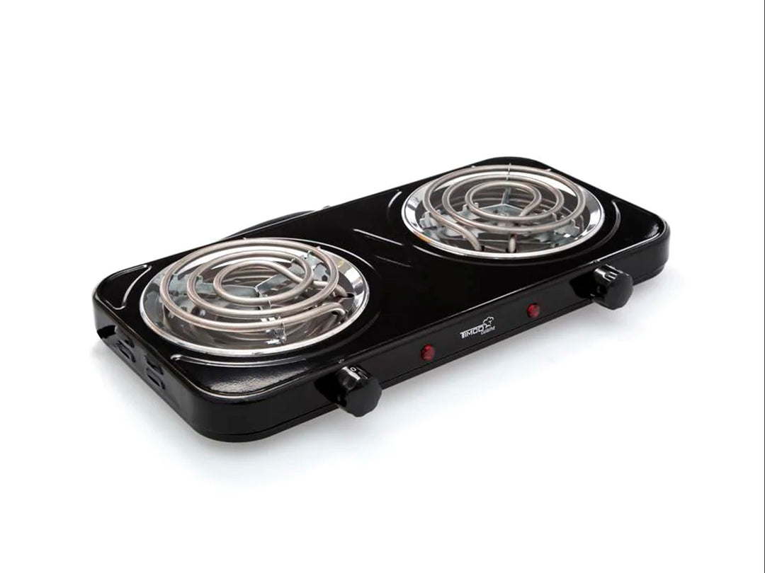 Parrilla Eléctrica Timco de 2 Quemadores Color Negra