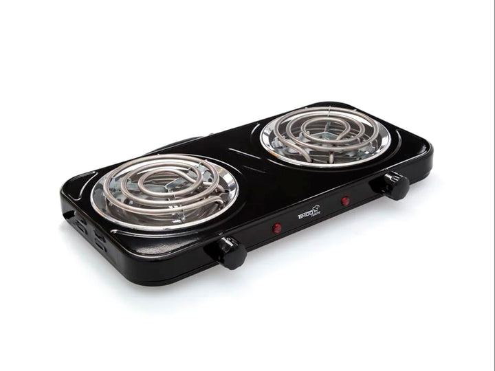 Parrilla Eléctrica Timco de 2 Quemadores Color Negra