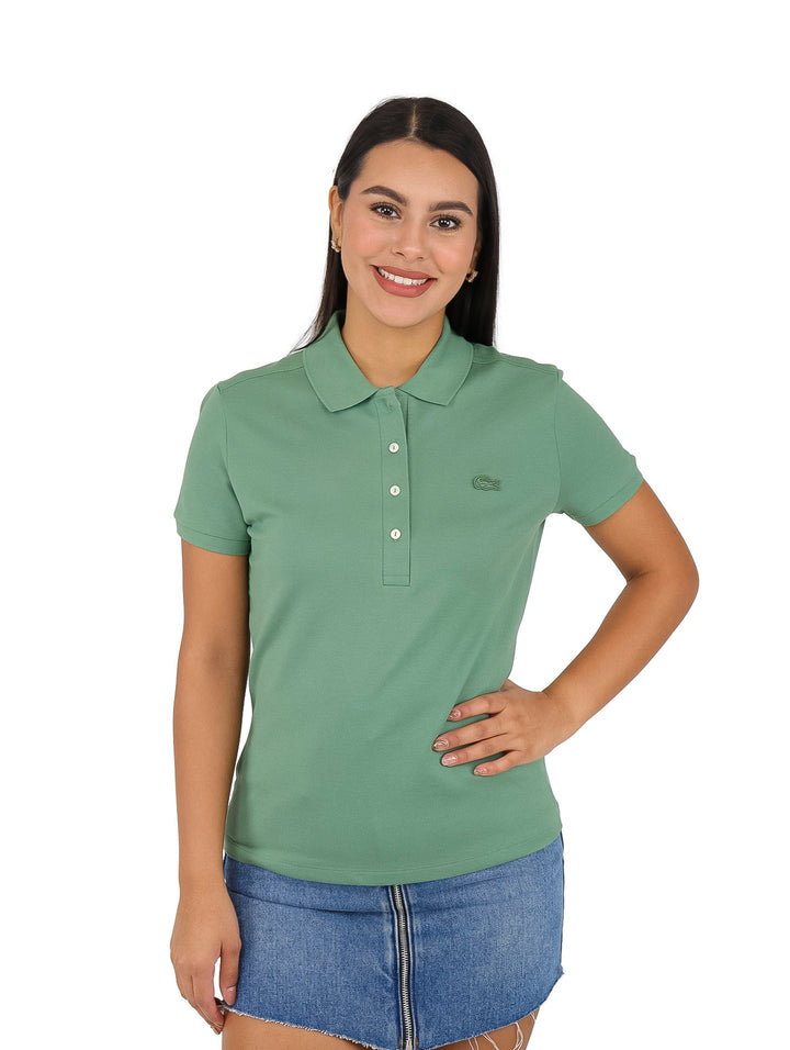 Polo Lacoste Slim Fit Verde para Mujer