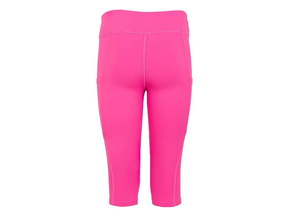 Leggings deportivos de color rosa intenso con cintura elástica.