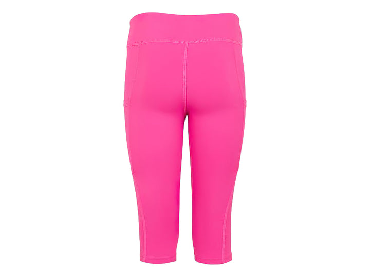 Leggings deportivos de color rosa intenso con cintura elástica.