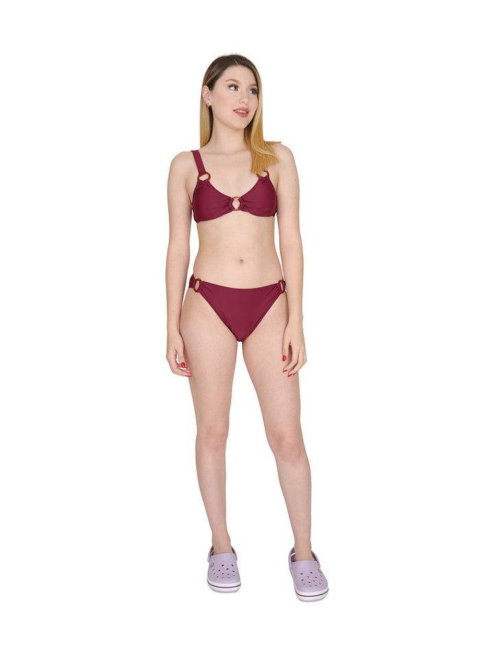 Traje de Baño Bikini LOB Color Tinto para Mujer