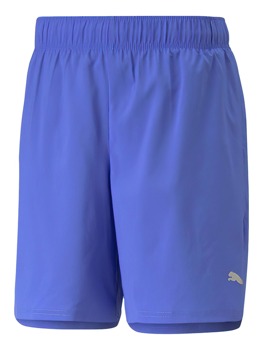 Pantalones cortos deportivos PUMA color azul royal sapphire con cintura elástica.