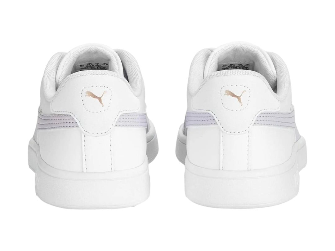 Tenis PUMA Smash 3.0 L color blanco con detalle lateral en gris lavanda.