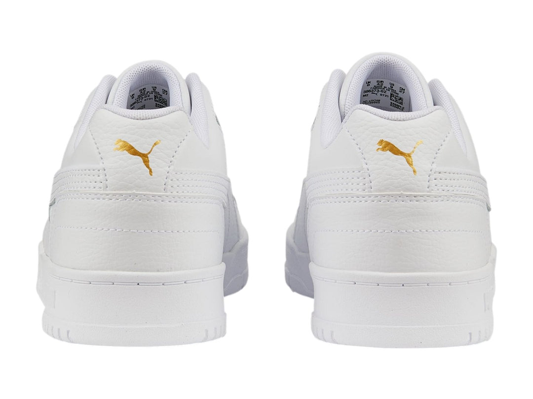 Tenis PUMA RBD Game Low en color blanco total, vista lateral.