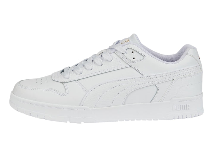 Tenis PUMA RBD Game Low en color blanco total, vista lateral.