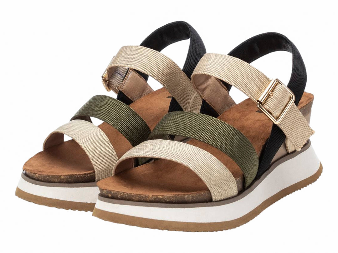 Sandalias de Plataforma XTI Color Kaki para Mujer