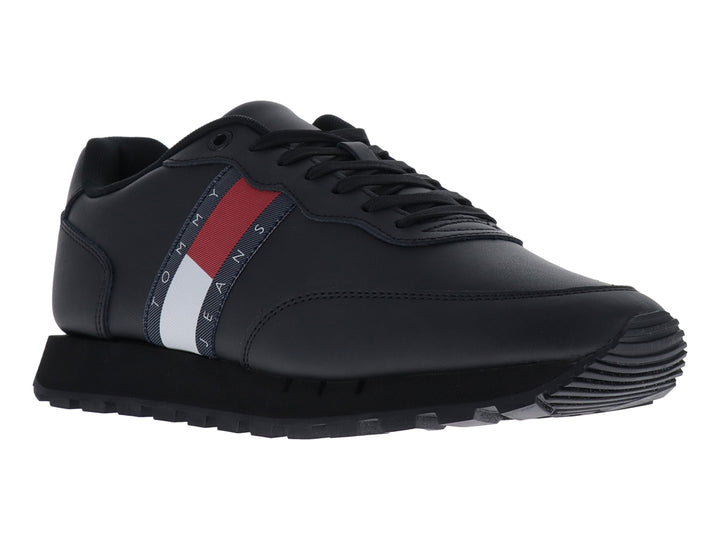 Tenis Tommy Hilfiger Tommy Jeans Leather Runner Negro para Hombre
