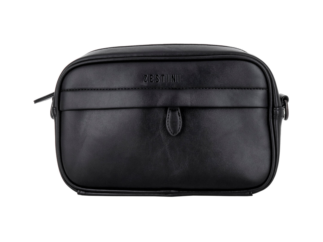 Bolso estilo cartera color negro de la marca Felianna con acabado liso y diseño compacto.