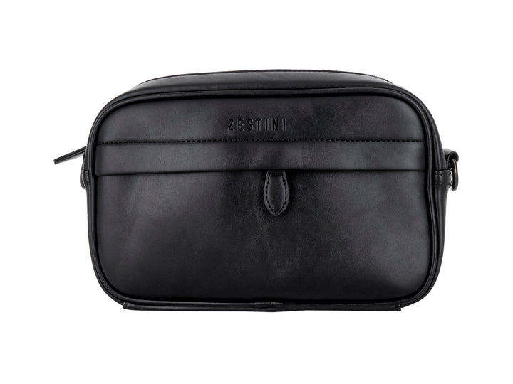 Bolso estilo cartera color negro de la marca Felianna con acabado liso y diseño compacto.