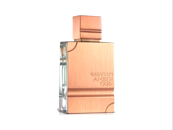 Perfume Al Haramain Amber Oud Gold Edition de 100ml en frasco y caja dorada con detalles marrones.