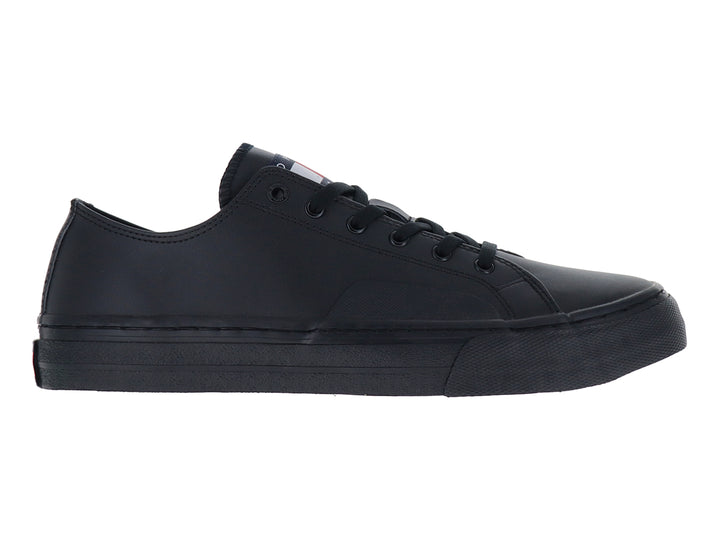 Tenis Tommy Hilfiger color negro, diseño casual de corte bajo con suela vulcanizada.