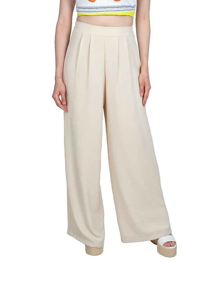 Pantalón Ancho Apparel Color Ivory para Mujer