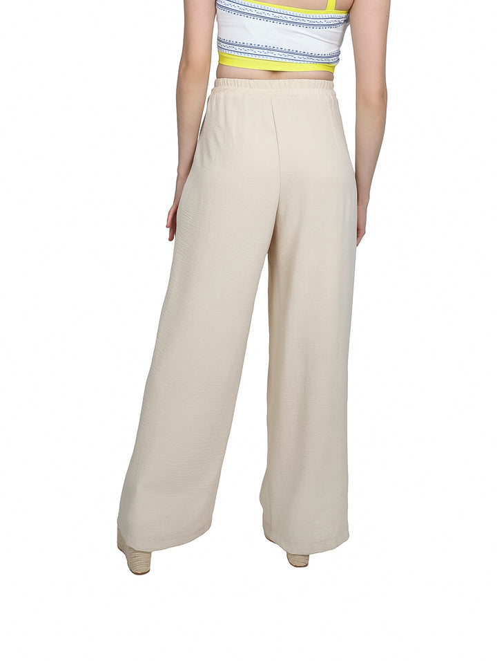 Pantalón Ancho Apparel Color Ivory para Mujer
