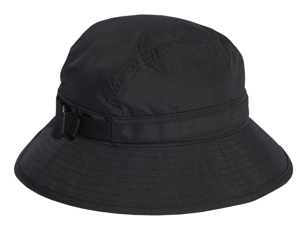 Sombrero tipo bucket de color negro con logotipo de Adidas en la parte frontal.