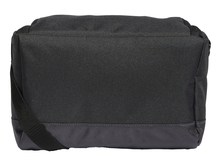 Bolsa térmica Adidas color gris oscuro con correa ajustable y cierre superior.