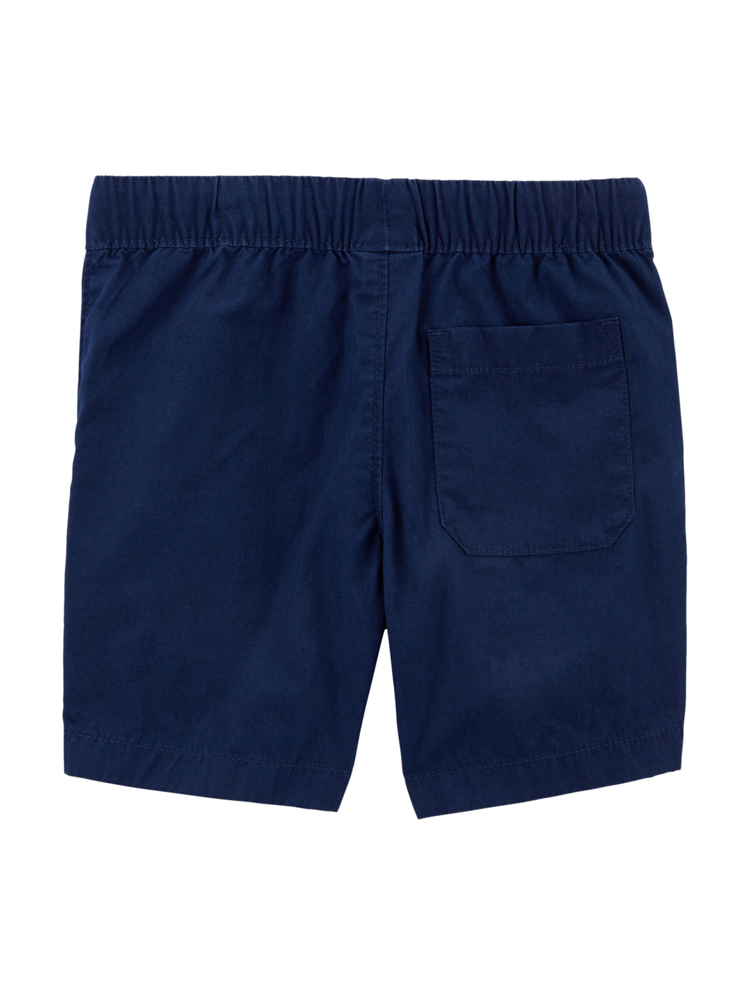 Shorts color azul marino para niño con jareta blanca en la cintura.