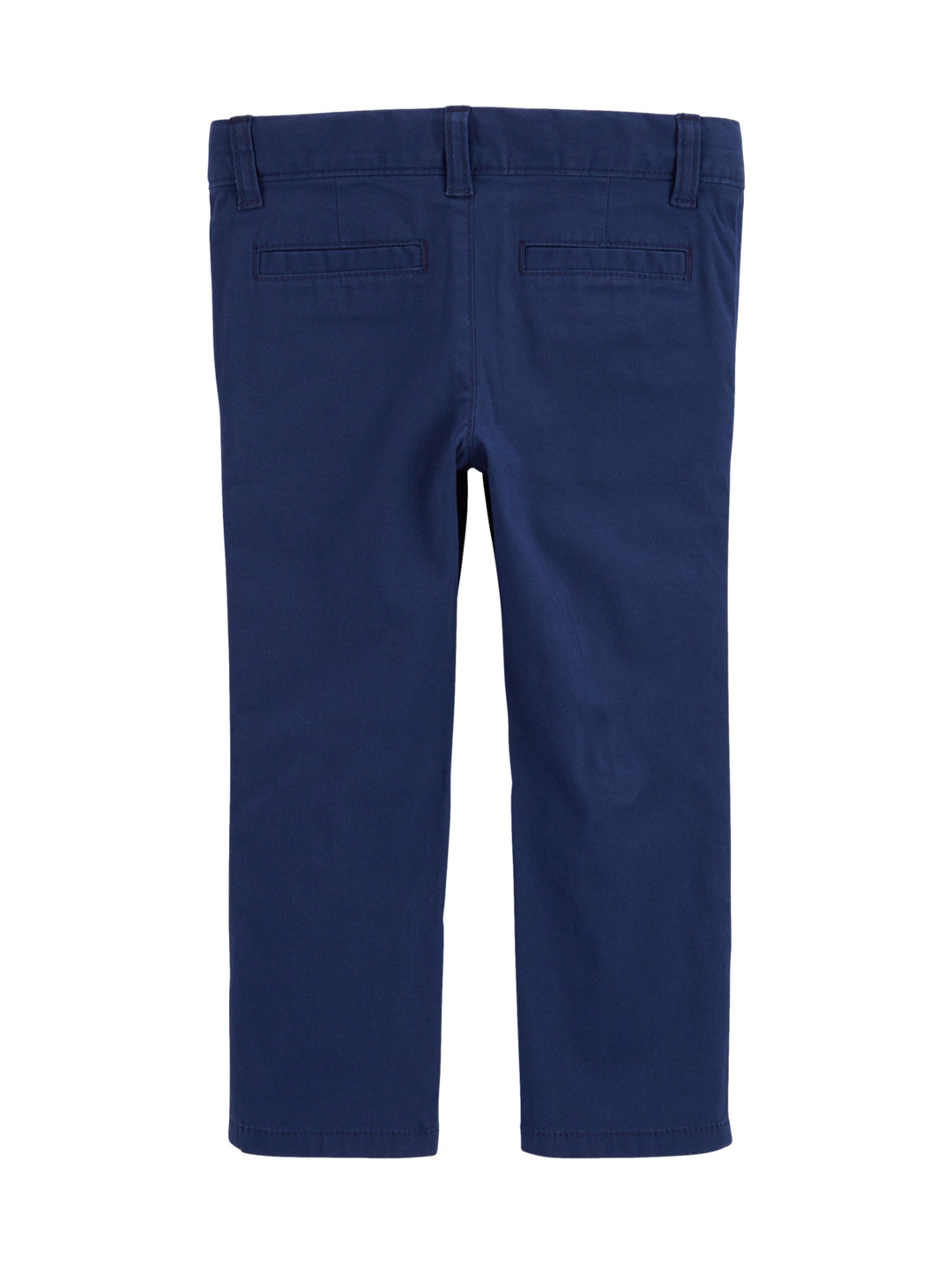 Pantalón color azul marino para niño con botón frontal.