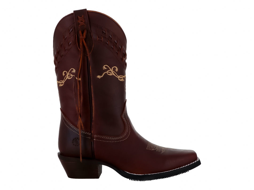 Botas Vaqueras Caballo Dorado Color Café para Mujer