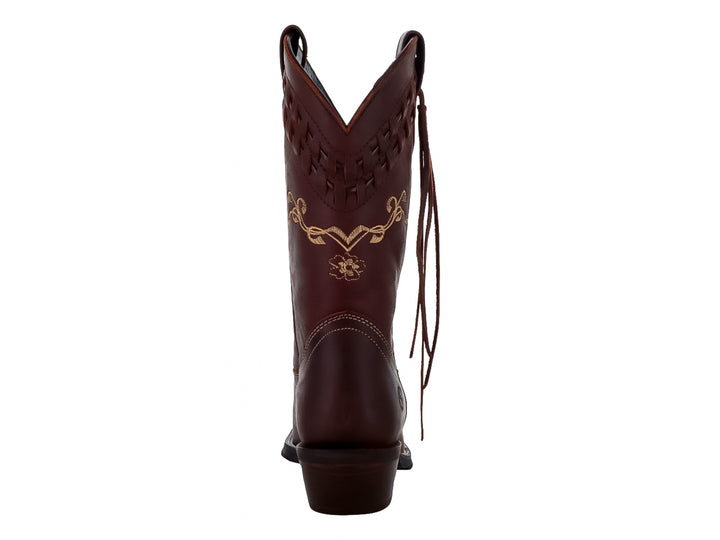 Botas Vaqueras Caballo Dorado Color Café para Mujer