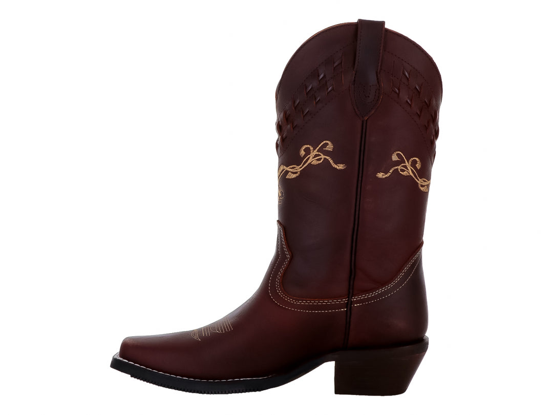 Botas Vaqueras Caballo Dorado Color Café para Mujer