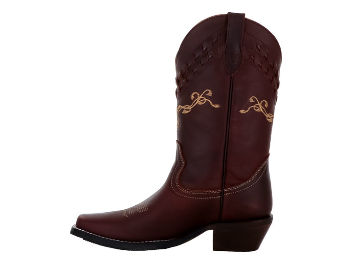 Botas Vaqueras Caballo Dorado Color Café para Mujer