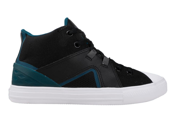 Tenis Converse Chuck Taylor All Star Flux Ultra en color negro y verde oscuro con suela blanca.