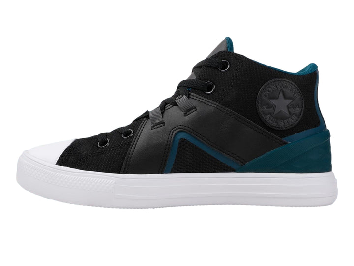 Tenis Converse Chuck Taylor All Star Flux Ultra en color negro y verde oscuro con suela blanca.