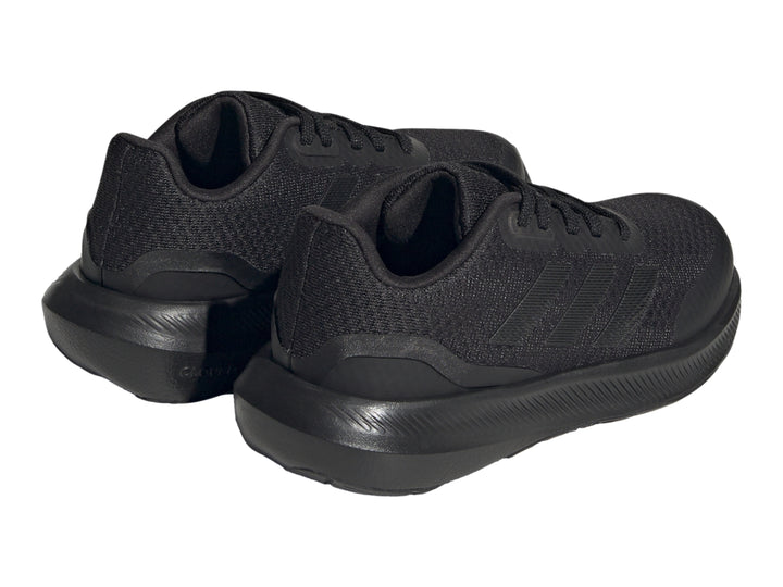 Tenis deportivos Adidas Runfalcon 3.0 en color negro, vista lateral sobre fondo blanco.