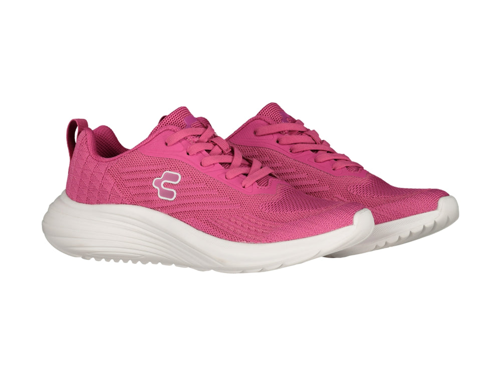 Tenis deportivos Charly de color rosa con suela blanca y tejido transpirable.