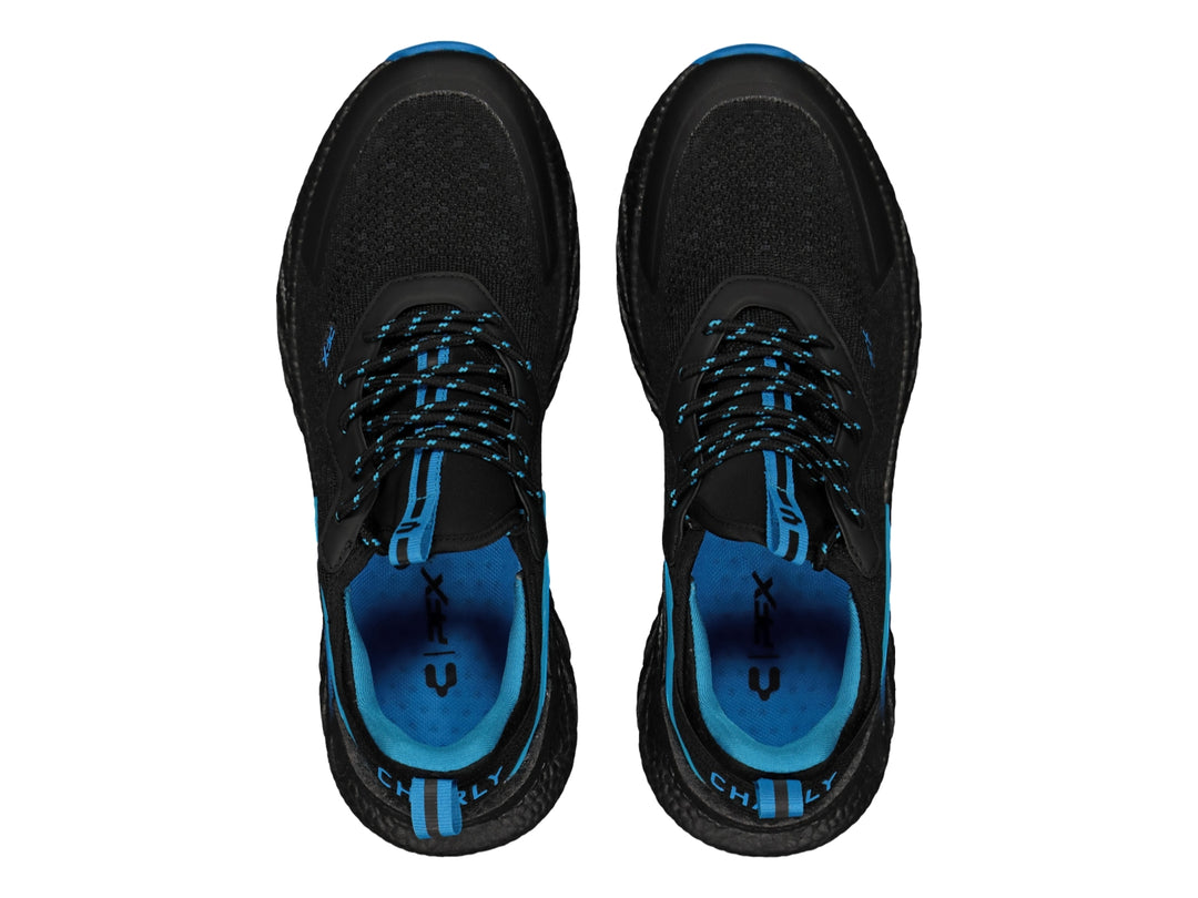 Tenis Charly para Baloncesto Negro con Azul para Hombre