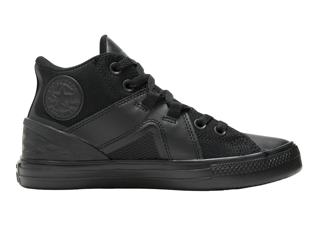 Tenis Converse Chuck Taylor All Star Flux Ultra Mid en color negro total con diseño deportivo.