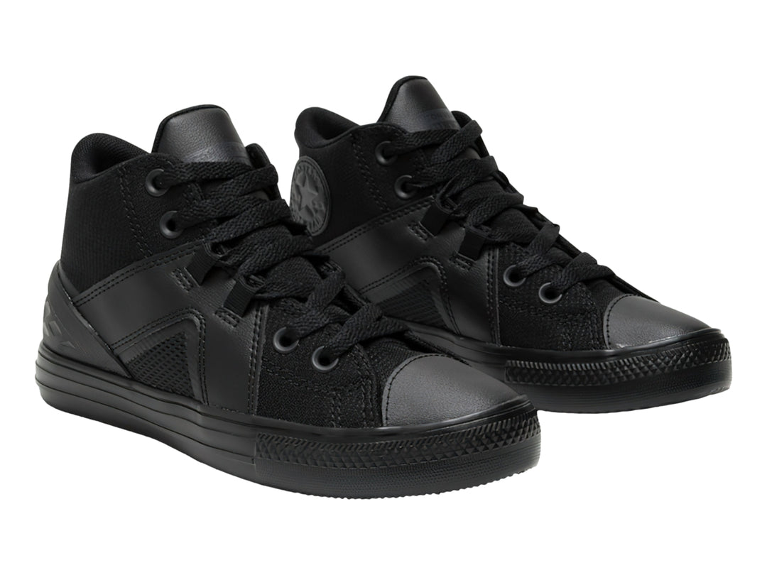 Tenis Converse Chuck Taylor All Star Flux Ultra Mid en color negro total con diseño deportivo.