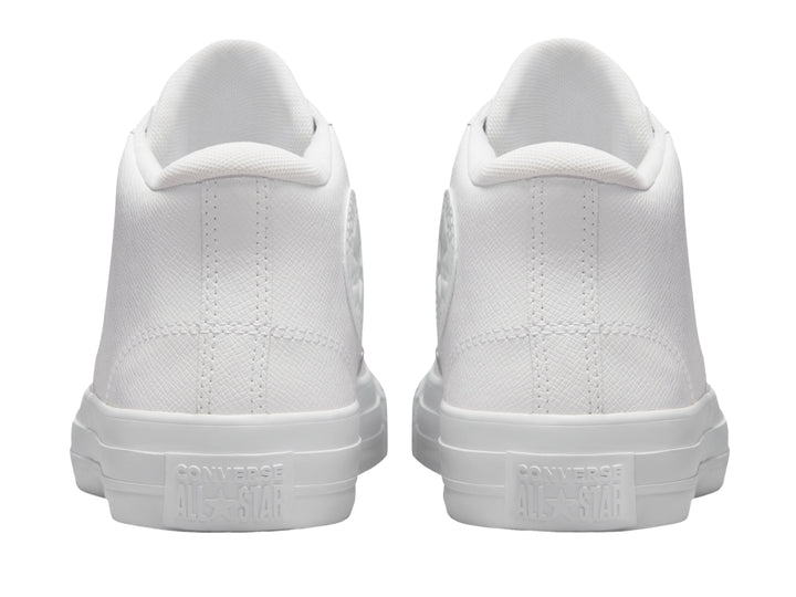 Tenis Converse Chuck Taylor All Star Malden Street Mid en color blanco total, vista lateral.