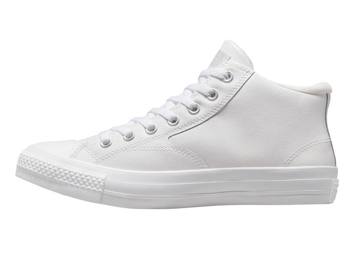Tenis Converse Chuck Taylor All Star Malden Street Mid en color blanco total, vista lateral.
