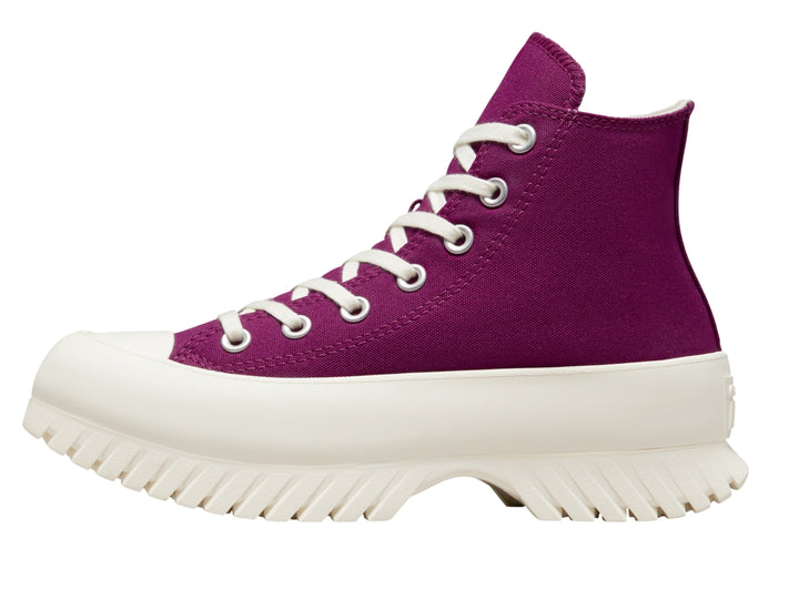 Tenis Converse Chuck Taylor All Star Lugged 2.0 HI en color morado místico con suela blanca de plataforma dentada.