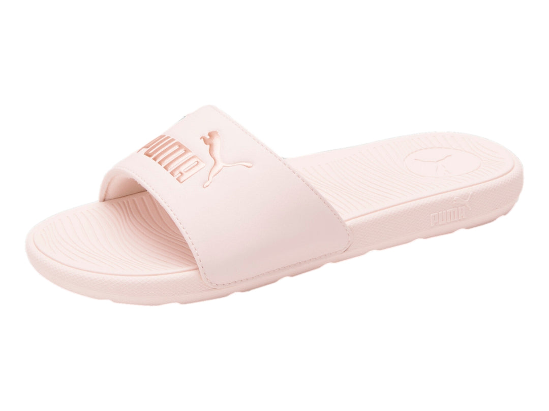 Sandalia PUMA Cool Cat 2.0 en color rosa claro con diseño plano y correa ancha.