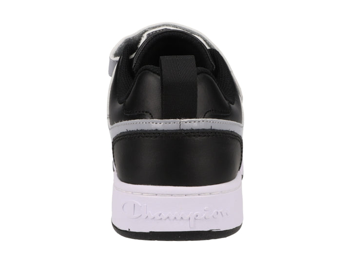 Tenis deportivos Champion Arena Lo CB en colores negro, blanco y gris con correa ajustable.