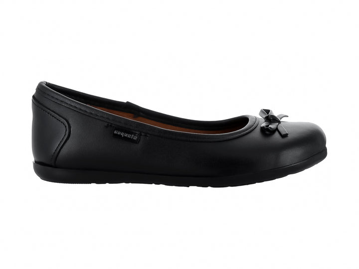 Zapatos Coqueta Negros de Piel para Niña