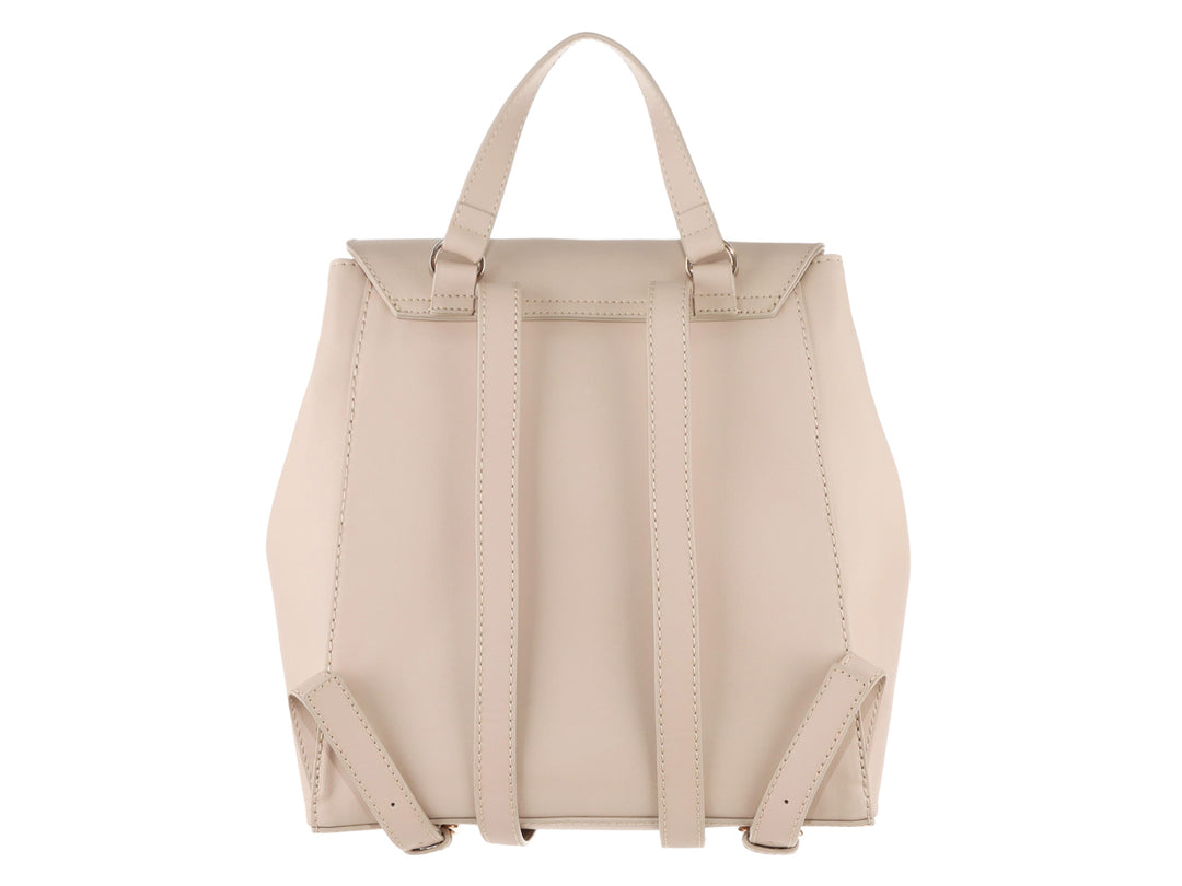 Mochila color nude de Westies con asa superior y herraje dorado cuadrado.