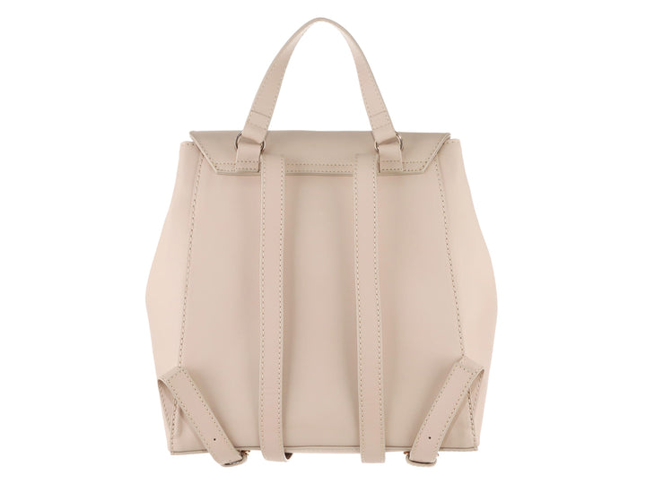 Mochila color nude de Westies con asa superior y herraje dorado cuadrado.
