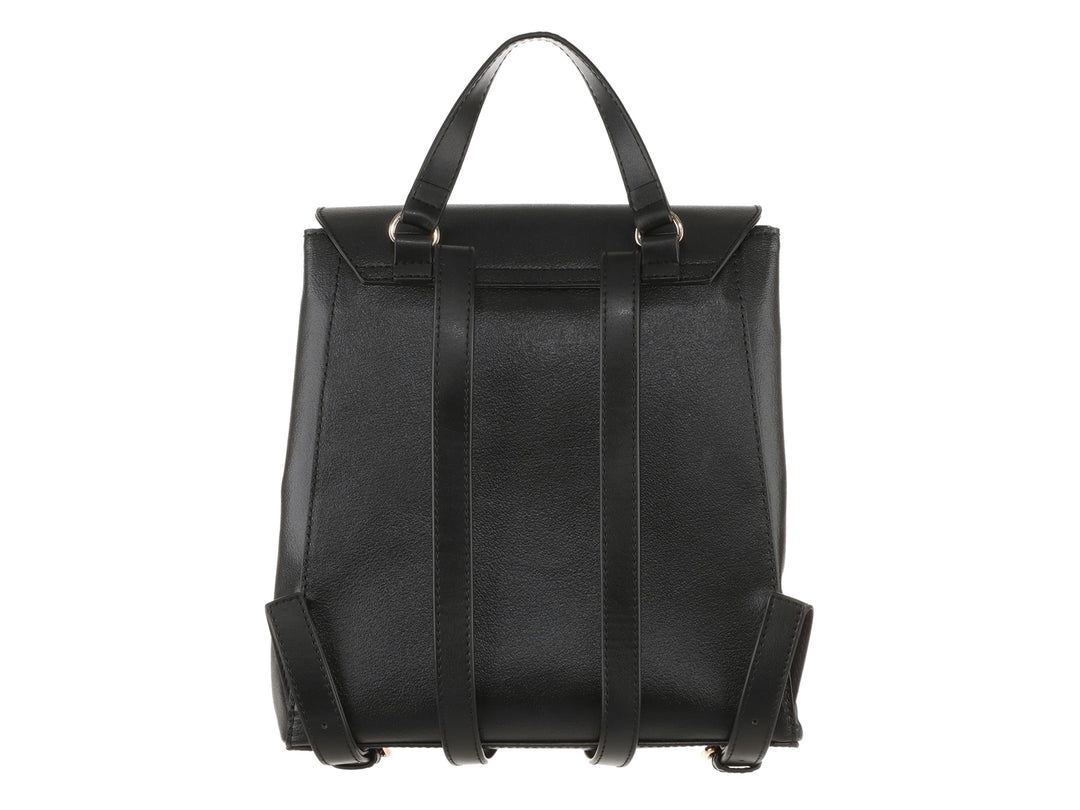 Bolso de hombro Westies color negro con asa superior, solapa frontal y detalle metálico dorado en el centro.