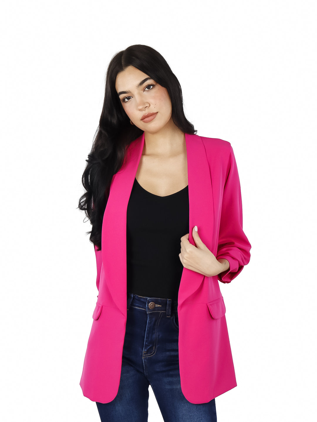 Saco Exotica Color Fiusha Manga 3/4 para Mujer