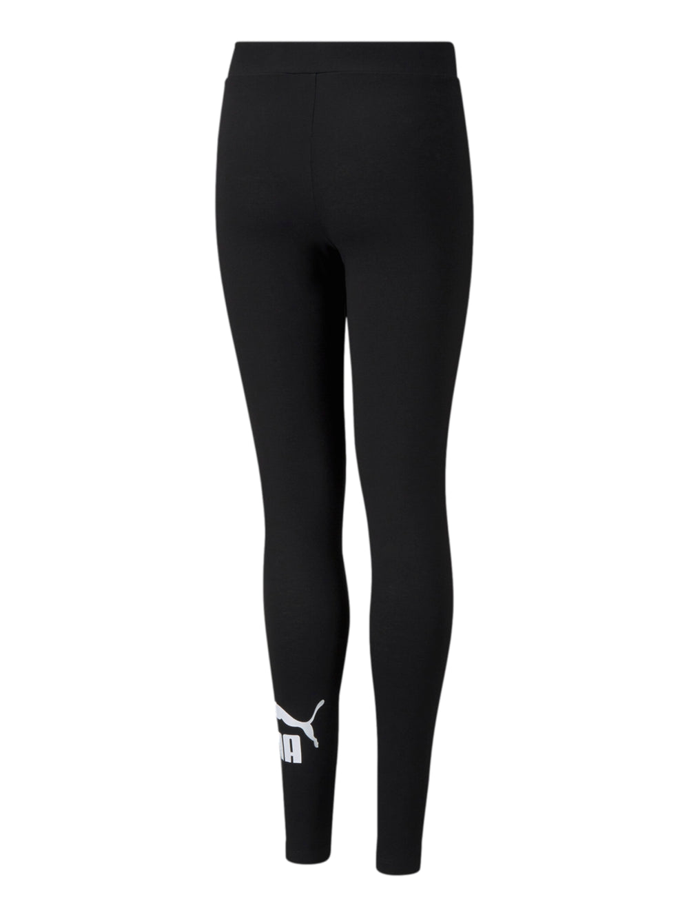 Leggings deportivos PUMA de color negro con logotipo blanco en la pierna.