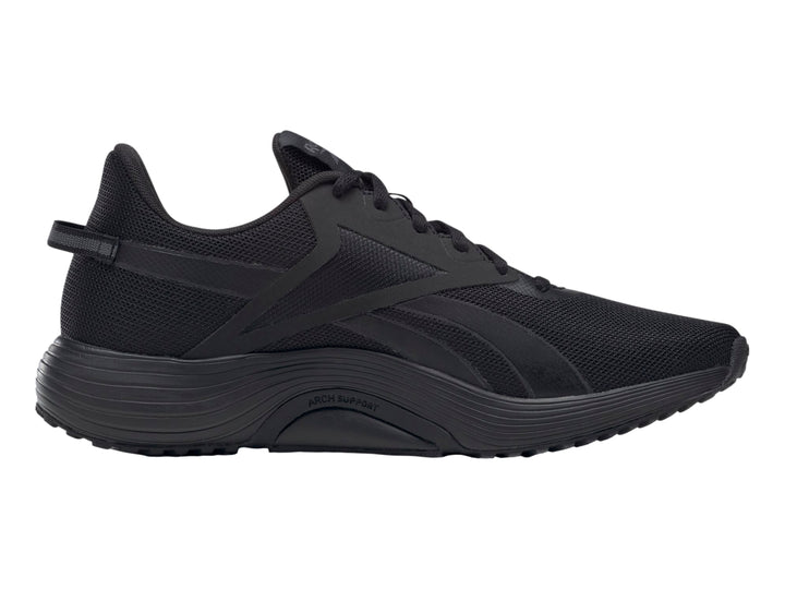 Tenis deportivos Reebok Lite Plus 3 en color negro, vista lateral.