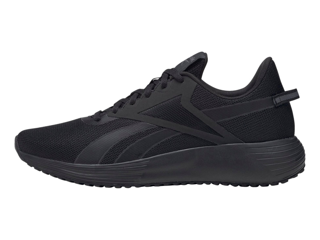 Tenis deportivos Reebok Lite Plus 3 en color negro, vista lateral.