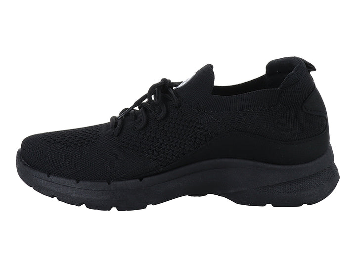 Tenis deportivos Furor color negro con tejido transpirable y suela gruesa.