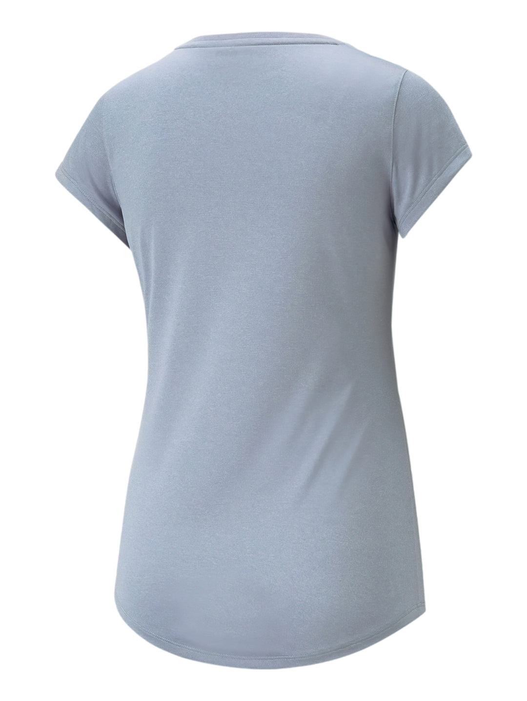 Playera deportiva PUMA color azul grisáceo con contorno del logo del gato en blanco.
