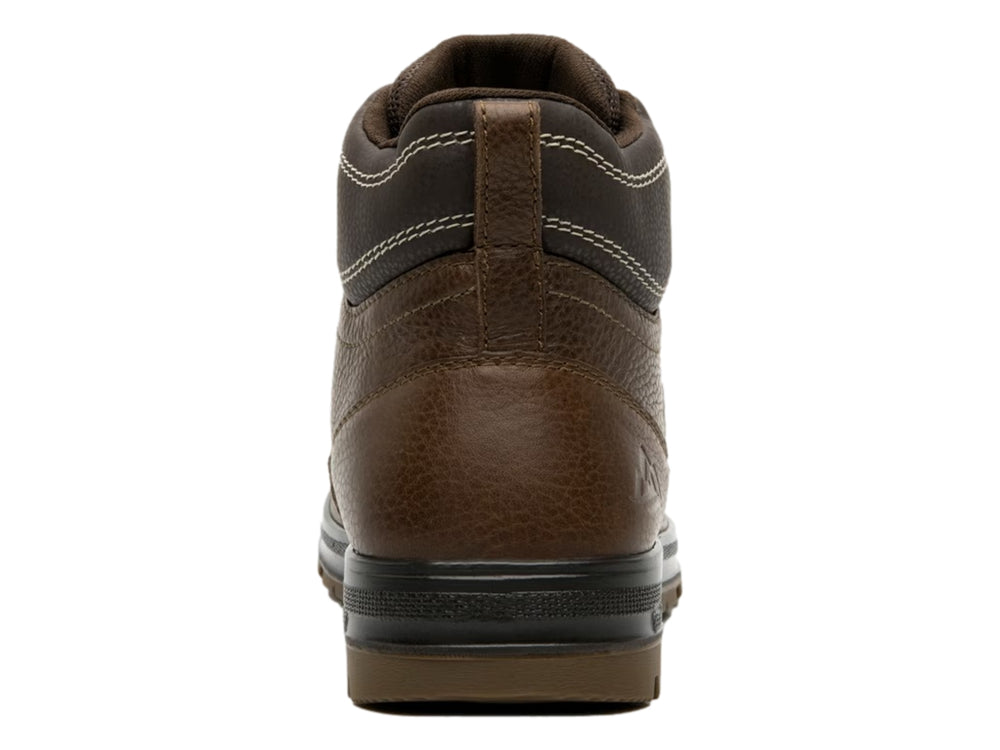 Botín Flexi color chocolate de cuero con suela negra y agujetas, estilo country.