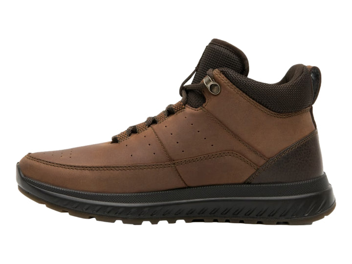 Zapato tipo botín Flexi color brandy con suela negra y cordones.